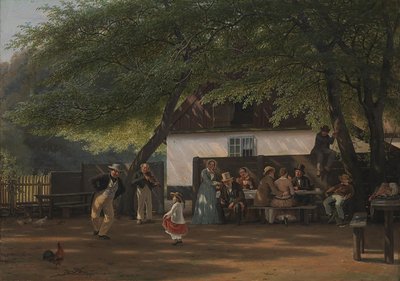 猟場管理人の家でのコーヒー パーティー 作： David Monies