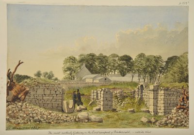 バードスヴァルトのローマ砦、1857年の東門 作： David Mossman