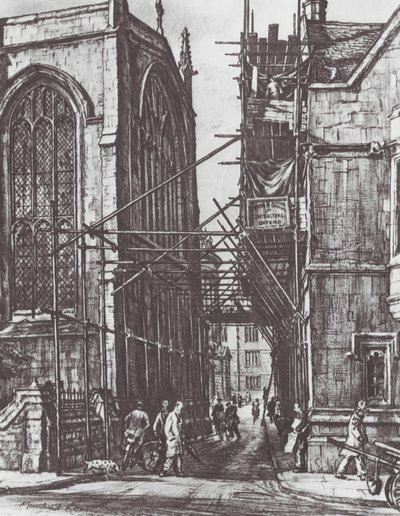 オックスフォードキャット・ストリート（リトグラフ） 作： David Muirhead (after) Bone