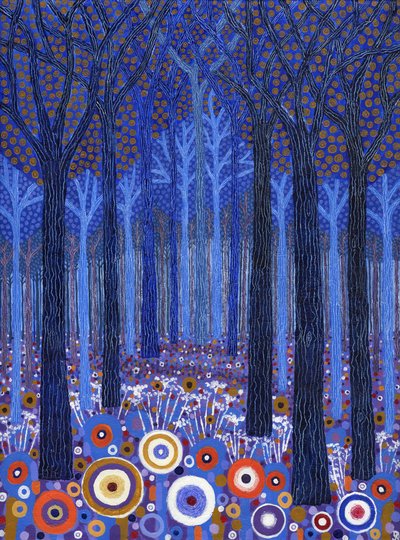 青い森, 2011 （キャンバスにアクリル絵の具） 作： デビッド・ニュートン