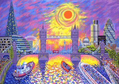 日没：ロンドンのプール、2013年 作： デビッド・ニュートン