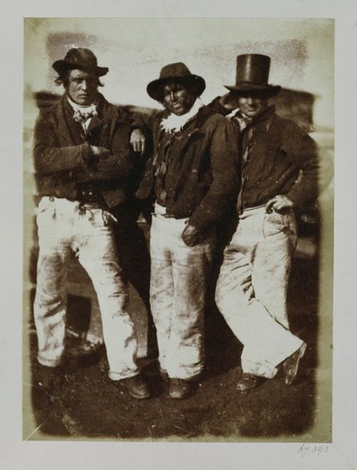 フィッシャーマンズアショア、1843-47年頃（カロタイプネガからの塩紙プリント） 作： David Octavius Hill