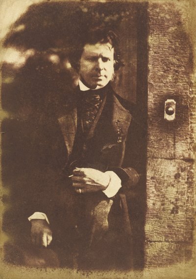 エジンバラのロックハウスのゲートにあるデビッド・オクタビアス・ヒル 作： David Octavius Hill and Robert Adamson