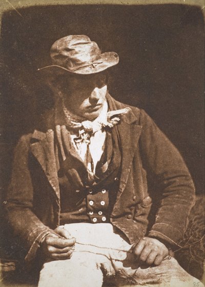 ウィリー・リストン、「ラインのレディング[掃除または準備]」;ニューヘブン漁師 作： David Octavius Hill and Robert Adamson