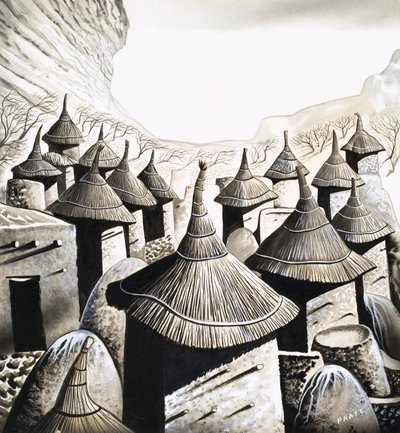 原始的な家バナーニの屋根 作： David Pratt