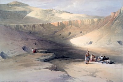 「テーベの王たちの墓への入り口、バブ・エル・マルーク」、19 世紀 作： David Roberts, Louis Haghe