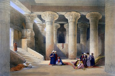「上エジプト、エスナの神殿の内部」、1838 年 作： David Roberts, Louis Haghe