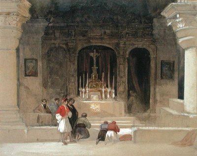 聖ヘレナ礼拝堂、聖墳墓、エルサレム、「The Holy Land」より 作： David Roberts