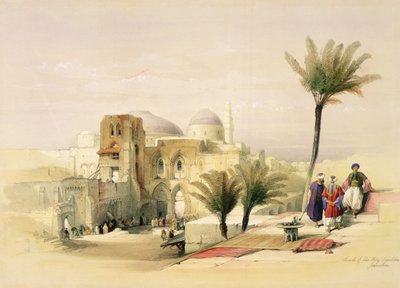 エルサレムの聖墳墓教会、「聖地」のボリュームIのプレート11、ルイ・ハゲ（1806-85）パブによって彫刻1842 作： David Roberts