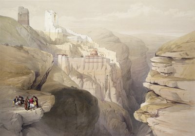 1839年4月4日、聖サバの修道院、ルイハゲ（1806-85）パブによって刻まれた「聖地」のボリュームIIのプレート51。 1843 作： David Roberts