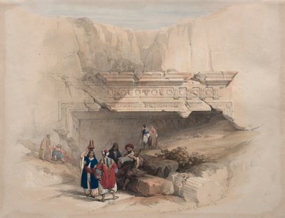 王家の墓への入り口、エルサレム、1839年。 作： David Roberts