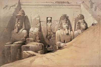 1849年のルイ・ハゲによるリトグラフ「エジプトとヌビア」からのヌビアのアブーシンベル大神殿の正面標高 作： David Roberts
