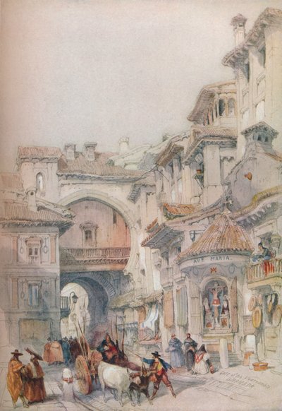 ヴィナランブラの門、グラナダ、1830年代、1930年。 作： David Roberts