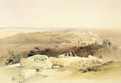 ガザ、1839年3月21日、ルイ・ハゲ（1806-85）パブによって彫刻された「聖地」のボリュームIIからのプレート59。 1843 作： David Roberts