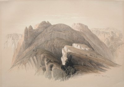 Gebil Hor。 ペトラを取り囲む断崖から見たホル山 作： David Roberts