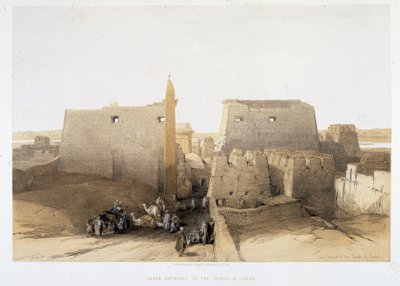 聖地」のルクソール神殿（ルクソール）の大玄関、ロンドン1849年 作： David Roberts