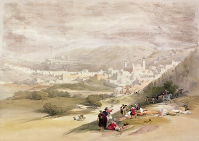 ヘブロン、1839年3月18日、「聖地」のボリュームII。 1842年にロンドンで出版された1842年にロンドンで出版されたLouis Haghe（1806-85）によって刻まれました。 作： David Roberts