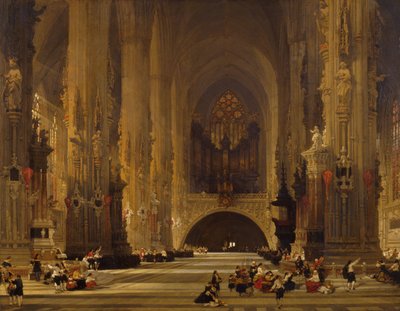 聖シュテファン大聖堂の内部、ウィーン、1853年 作： David Roberts