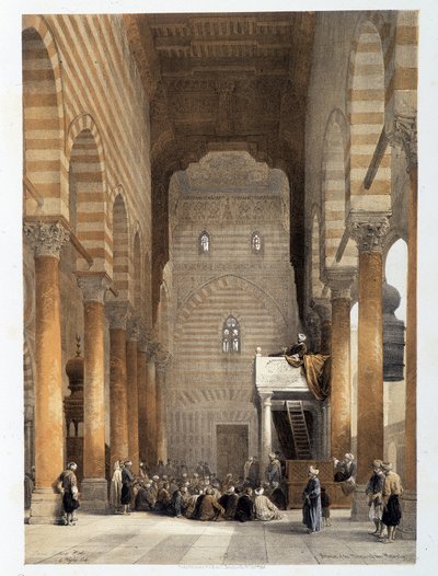 カイロのメトワリス・モスクの内部（『聖地』ロンドン1849年所収 作： David Roberts