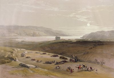 1839年4月3日のジェリコ、1842年にロンドンで出版されたLouis Haghe（1806-85）によって彫刻された「聖地」のボリュームIIから 作： David Roberts