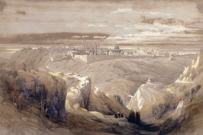 ベサニーに通じる道からエルサレム、 作： David Roberts