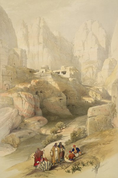 ペトラ、1839年3月10日、ルイ・ハゲ（1806-85）パブによって彫刻された「聖地」のボリュームIIIのプレート104。 1849 作： David Roberts