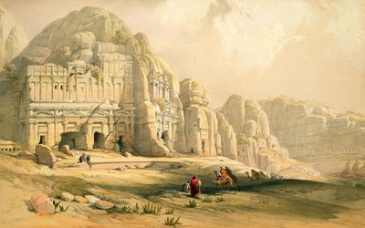 1839年3月8日のペトラ、ルイ・ハゲ（1806-85）パブによって刻まれた「聖地」のボリュームIIIのプレート96。 1849 作： David Roberts
