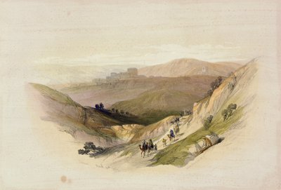 セムアの遺跡、1839年3月16日、「聖地」第1巻。 1842年にロンドンで発行されたLouis Haghe（1806-85）によって刻まれた 作： David Roberts