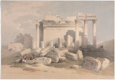 バールベック神殿の東ポルティコの遺跡 作： David Roberts