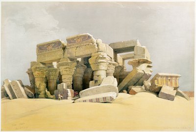 「コムオンボ神殿の遺跡」、エジプト、c1845 作： David Roberts