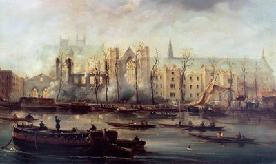 国会議事堂の焼却、1834年10月16日 作： David Roberts