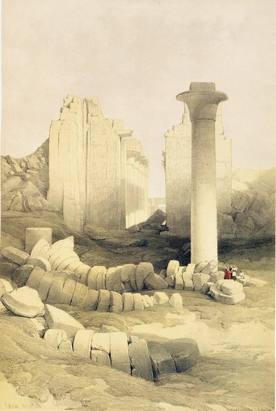 エジプトとヌビアのカルナックにあるアメンの大神殿のドロモスまたは中央ホールVol.2 作： David Roberts