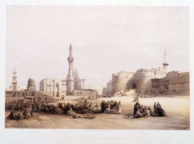 カイロ（Cairo）のシタデル（城塞）の入り口-デビッド・ロバーツ著「The Holy Land」（ロンドン、1849年）所収 作： David Roberts