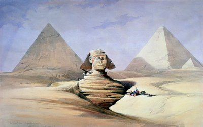 ギザの大スフィンクスとピラミッド、1838年から1839年 作： David Roberts