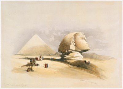 大スフィンクスとギザのピラミッド、19 世紀 作： David Roberts