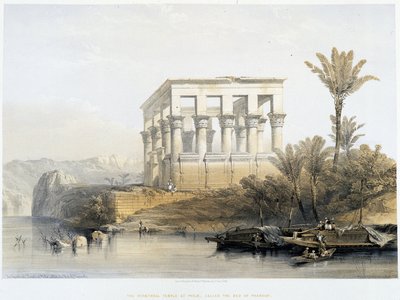 ファラオのベッドと呼ばれるフィラエのハイパエトラル神殿 - "The Holy Land", London 1849にて 作： David Roberts