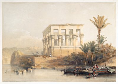 1849年、エジプトのファラオのベッドと呼ばれるフィラエのハイパエスラル神殿 作： David Roberts