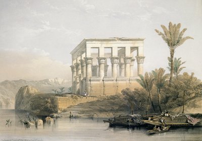 フィラエのHypaethral寺院は、ファラオのベッドと呼ばれ、パブのLouis Hagheによって刻まれました。 1843年 作： David Roberts