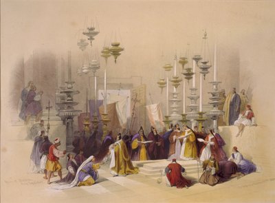 エルサレムの聖墳墓にあるアンクションの石 作： David Roberts