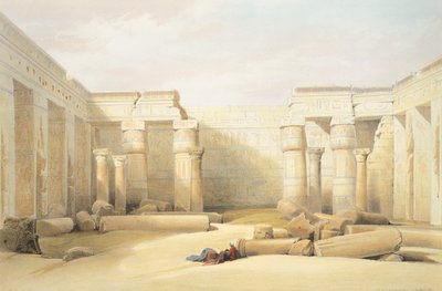 テベのメディネト・アブの神殿、デビッド・ロバーツ作、彫刻 作： David Roberts