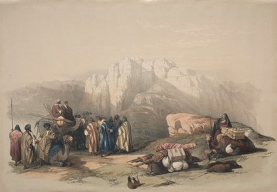 アーロンの墓、ホレブ山の頂上、1839年。 作： David Roberts