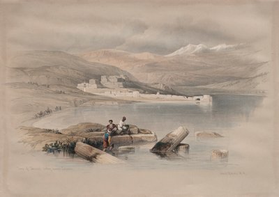 1839年、レバノンに向けたティベリアの町。 作： David Roberts