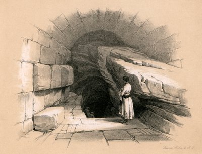 シロアムの上部噴水、1855年。 作： David Roberts