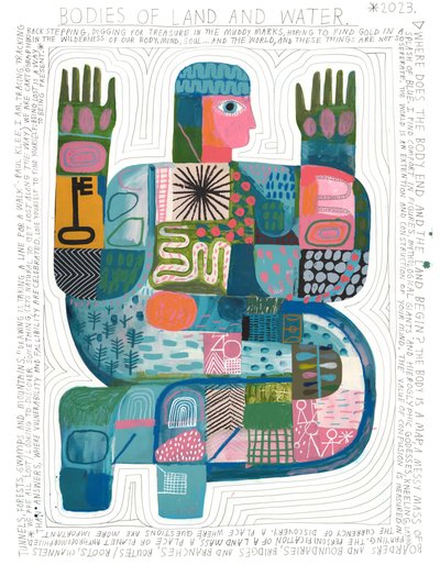 Bodies Of Land And Water, 2023（アクリル、鉛筆、紙） 作： David Shillinglaw