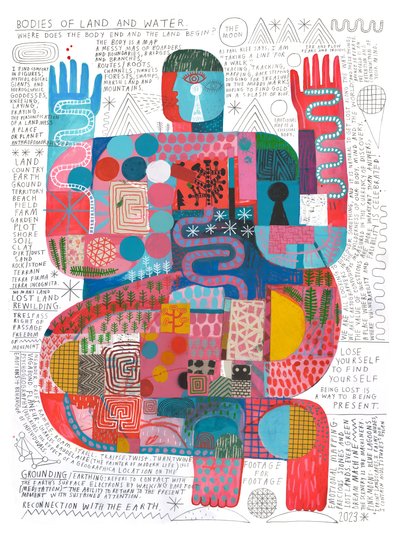 Bodies Of Land And Water 2, 2023（アクリル、鉛筆、紙） 作： David Shillinglaw