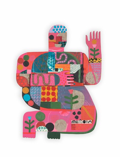 Hot Mess / Unhinged 2A, 2023（蝶番付き木製アッサンブラージュにミクストペイントとコラージュ） 作： David Shillinglaw