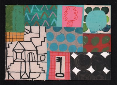 家の鍵、2023年（ペイントとコラージュ） 作： David Shillinglaw