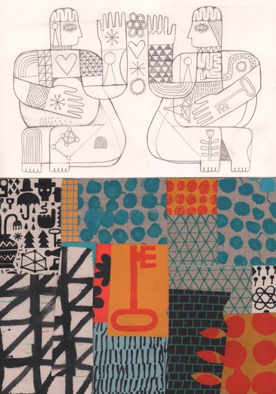 イッツ・ケミカル、2023年（ペイントとコラージュ） 作： David Shillinglaw
