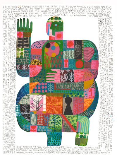 サイコジオグラフィー、2023年（紙にアクリル＆鉛筆） 作： David Shillinglaw