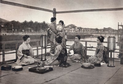 「日本の食事」、c1903 作： David Stevenson and Co